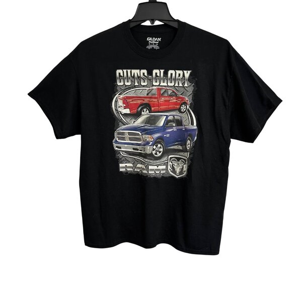 Gildan DryBlend XL T-Shirt Black "Guts Glory Ram" Graphic Tee Dodge Ram - Picture 1 of 8
